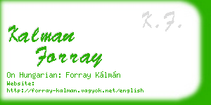 kalman forray business card
