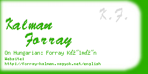 kalman forray business card